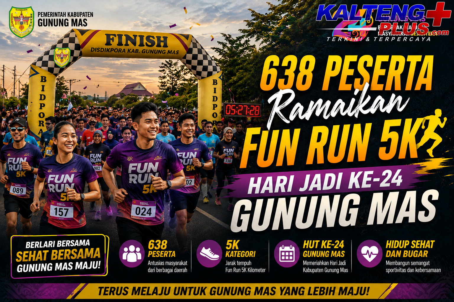 638 Peserta Ramaikan Fun Run 5K Hari Jadi ke 24 Gunung Mas 2