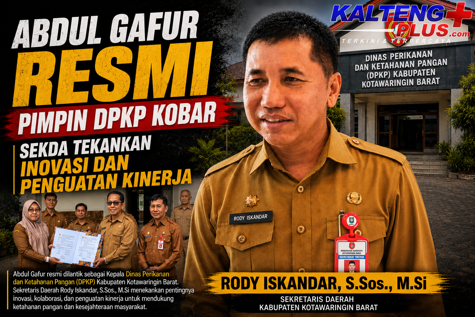 Abdul Gafur Resmi Pimpin DPKP Kobar Sekda Tekankan Inovasi dan Penguatan Kinerja