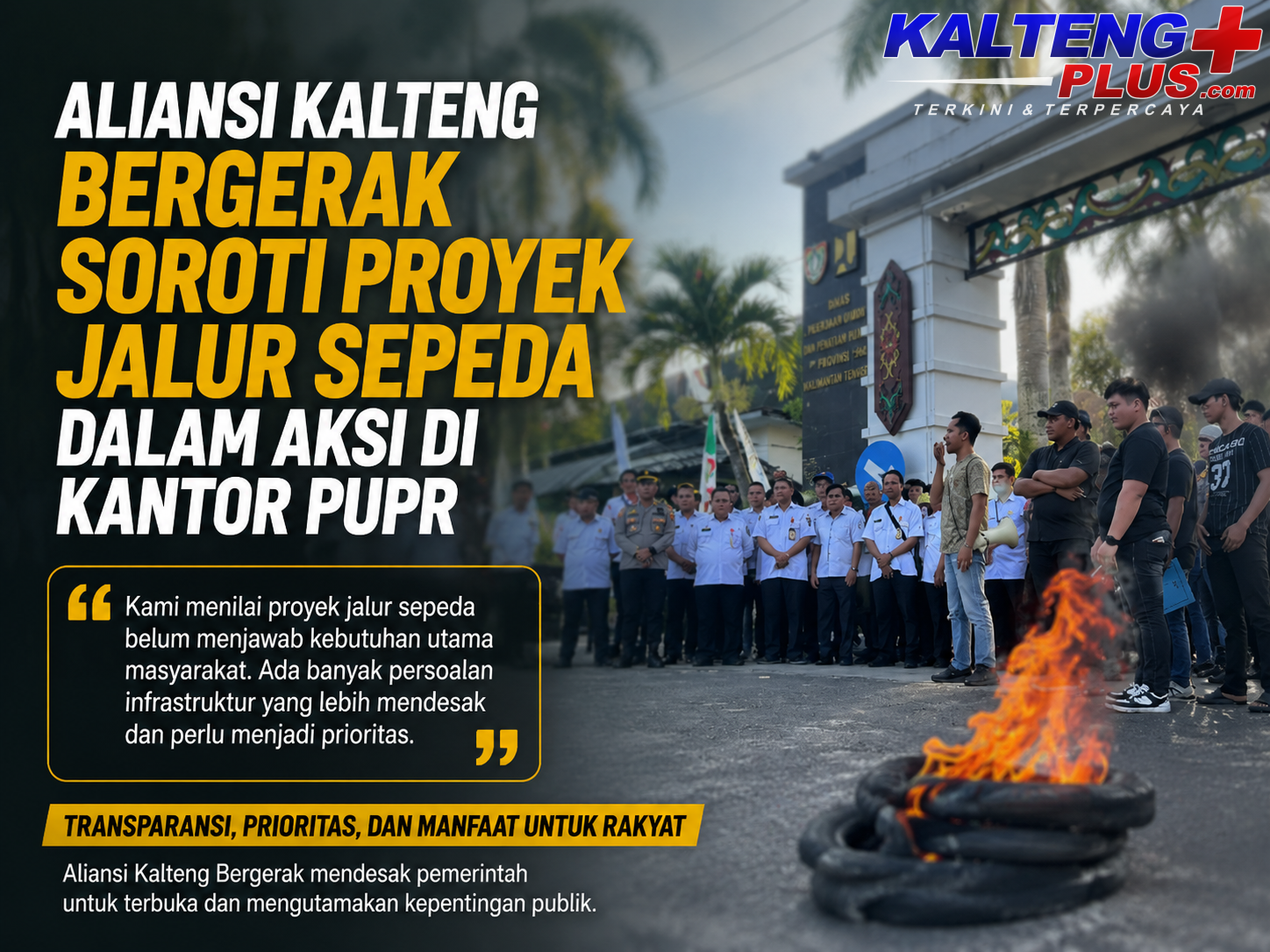 Aliansi Kalteng Bergerak Soroti Proyek Jalur Sepeda dalam Aksi di Kantor PUPR 1