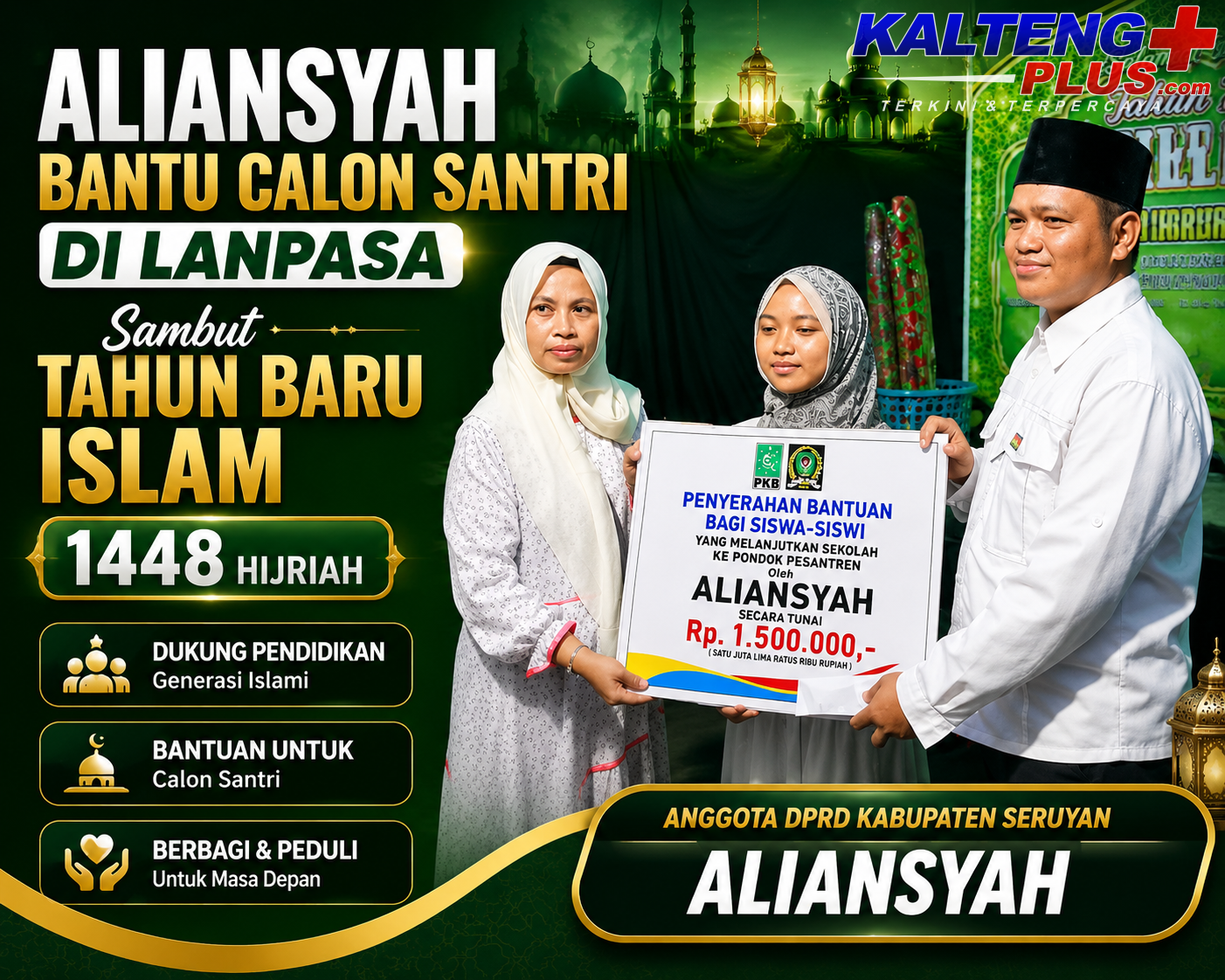 Aliansyah Bantu Calon Santri di Lanpasa Sambut Tahun Baru Islam 1448 Hijriah