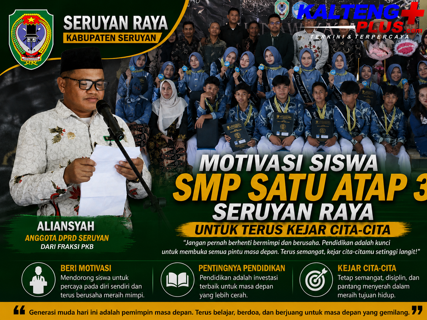 Aliansyah Motivasi Siswa SMP Satu Atap 3 Seruyan Raya untuk Terus Kejar Cita cita