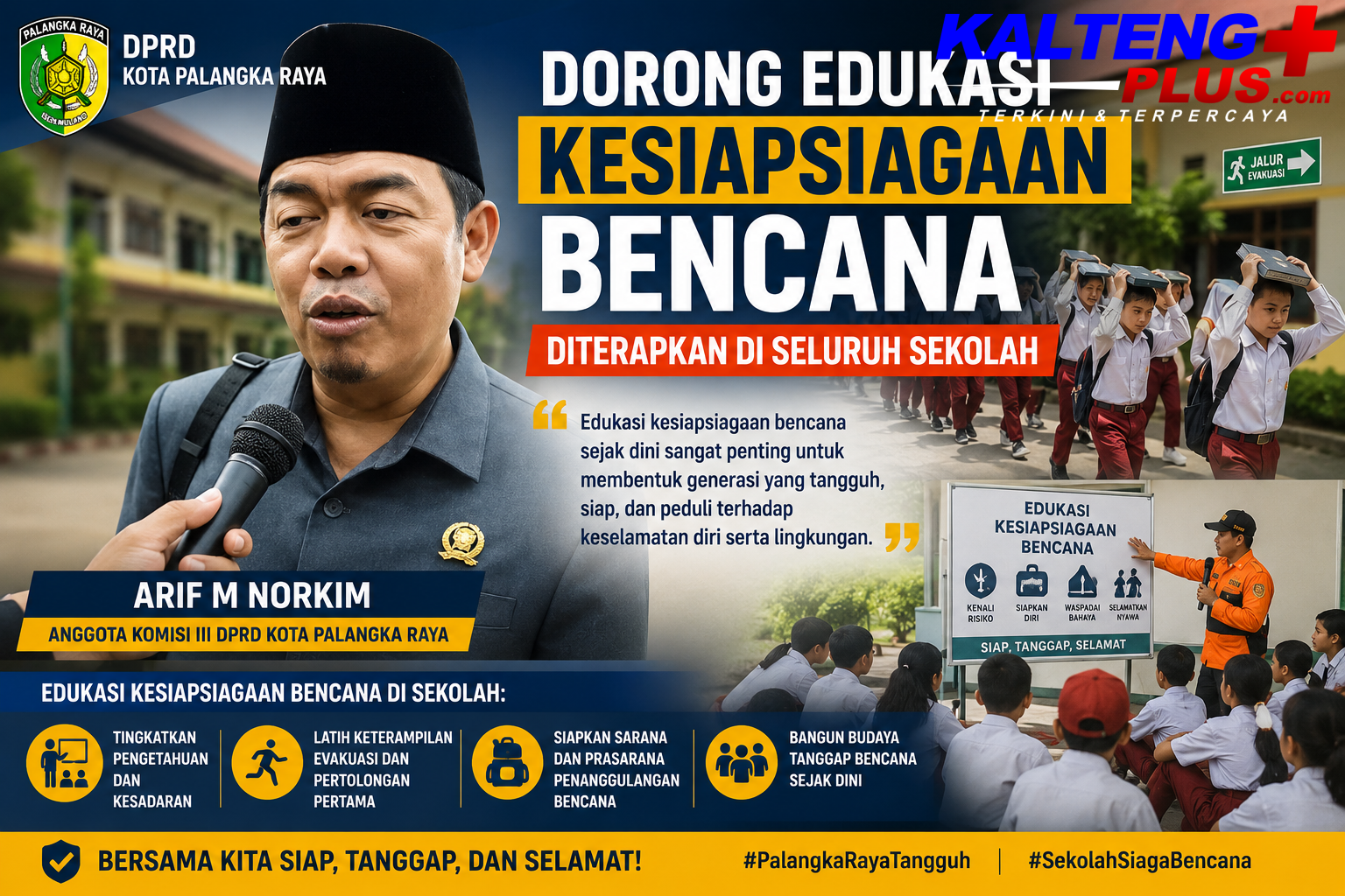 Arif M Norkim Dorong Edukasi Kesiapsiagaan Bencana Diterapkan di Seluruh Sekolah