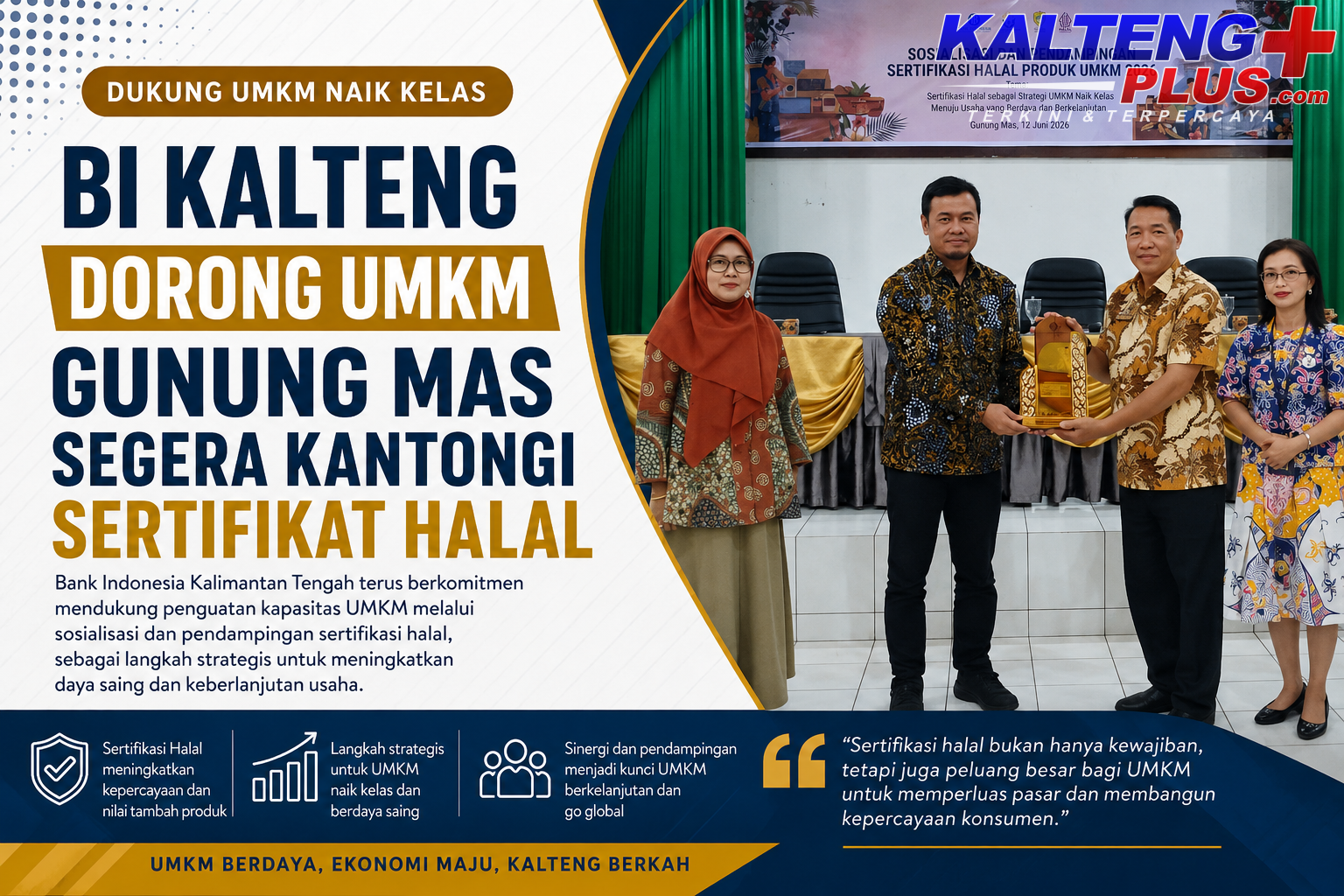 BI Kalteng Dorong UMKM Gunung Mas Segera Kantongi Sertifikat Halal