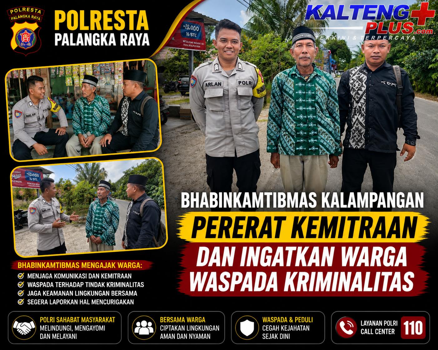 Bhabinkamtibmas Kalampangan Pererat Kemitraan dan Ingatkan Warga Waspada Kriminalitas