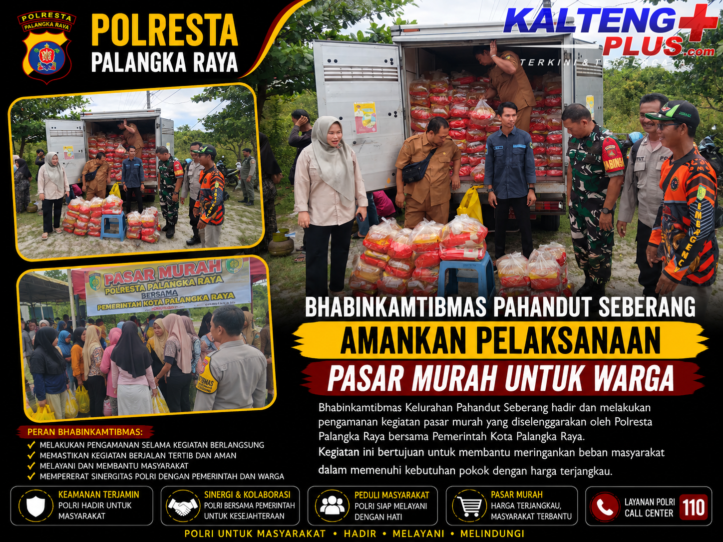 Bhabinkamtibmas Pahandut Seberang Amankan Pelaksanaan Pasar Murah untuk Warga