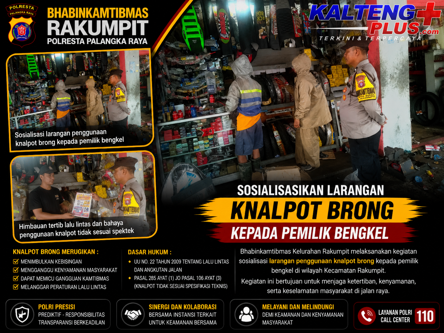 Bhabinkamtibmas Rakumpit Sosialisasikan Larangan Knalpot Brong kepada Pemilik Bengkel