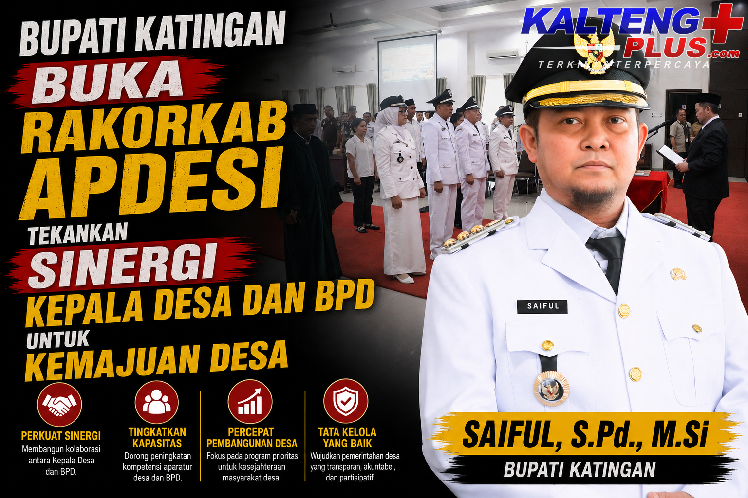 Bupati Katingan Buka Rakorkab APDESI Tekankan Sinergi Kepala Desa dan BPD untuk Kemajuan Desa