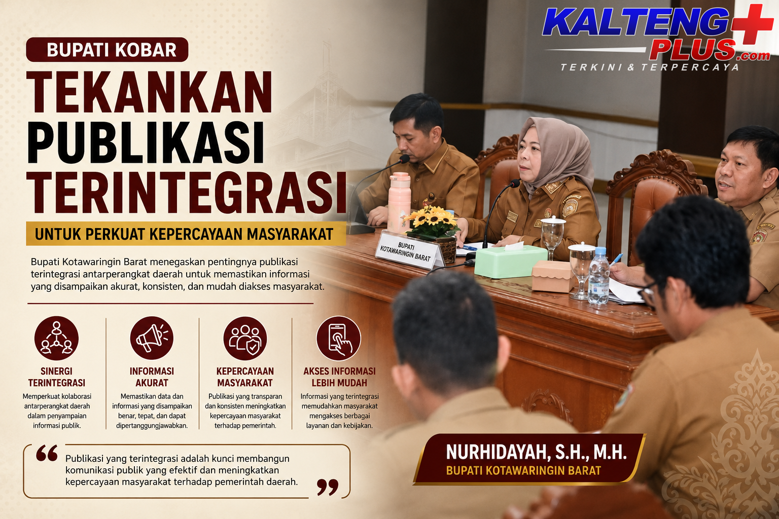Bupati Kobar Tekankan Publikasi Terintegrasi untuk Perkuat Kepercayaan Masyarakat