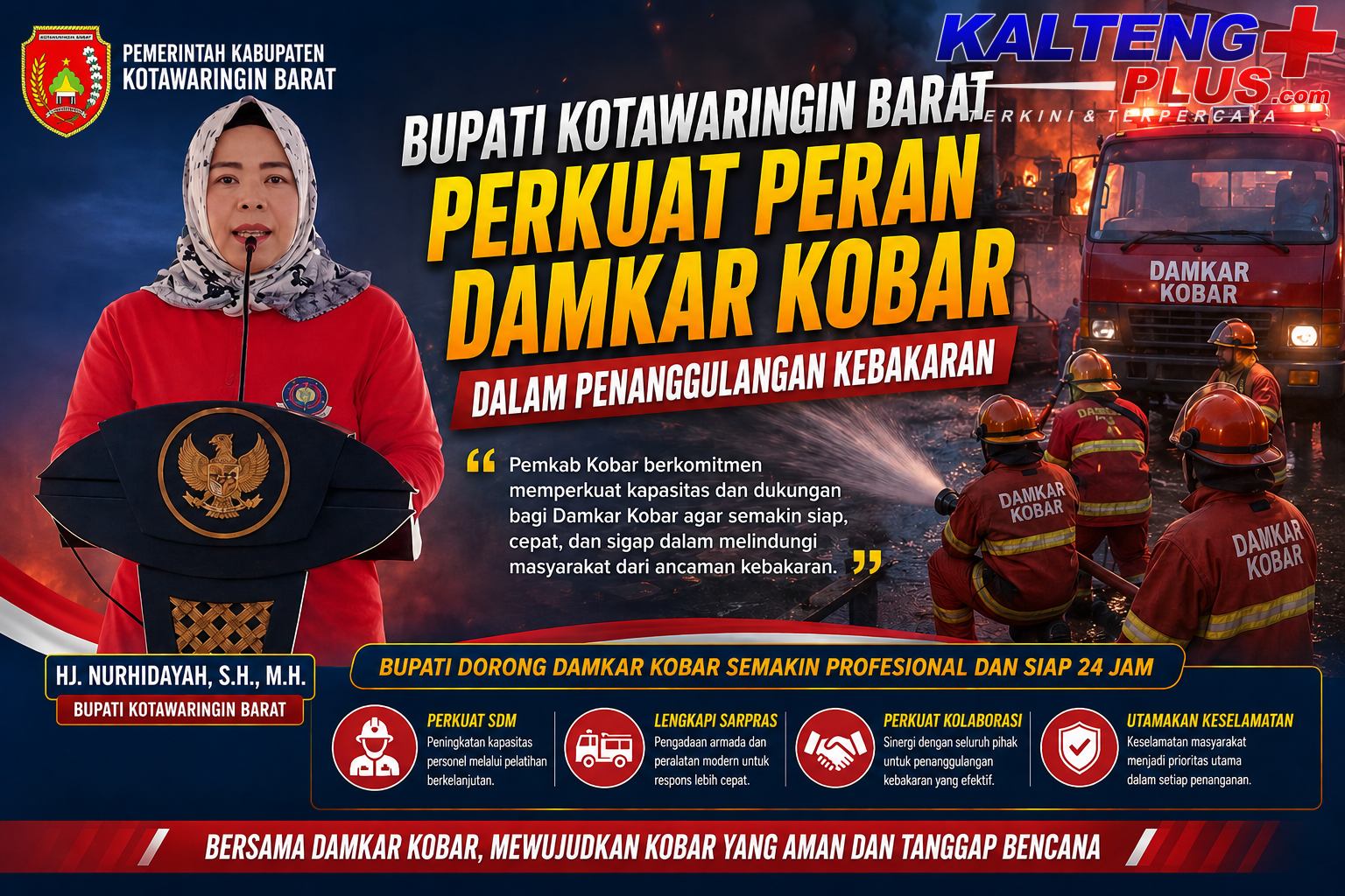 Bupati Kotawaringin Barat Perkuat Peran Damkar Kobar dalam Penanggulangan Kebakaran
