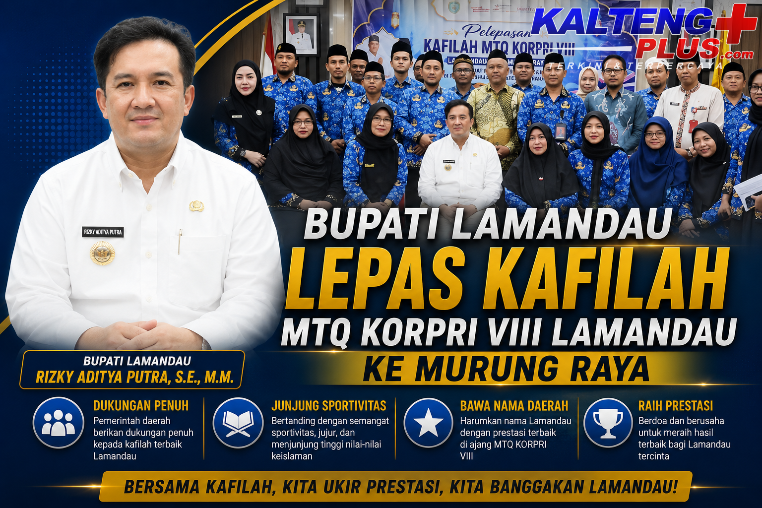 Bupati Lamandau Lepas Kafilah MTQ KORPRI VIII Lamandau ke Murung Raya