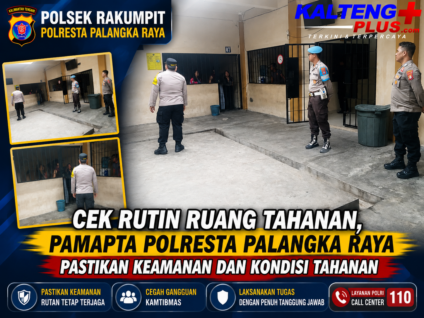 Cek Rutin Ruang Tahanan Pamapta Polresta Palangka Raya Pastikan Keamanan dan Kondisi Tahanan