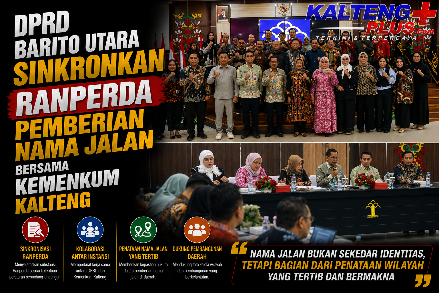 DPRD Barito Utara Sinkronkan Ranperda Pemberian Nama Jalan Bersama Kemenkum Kalteng