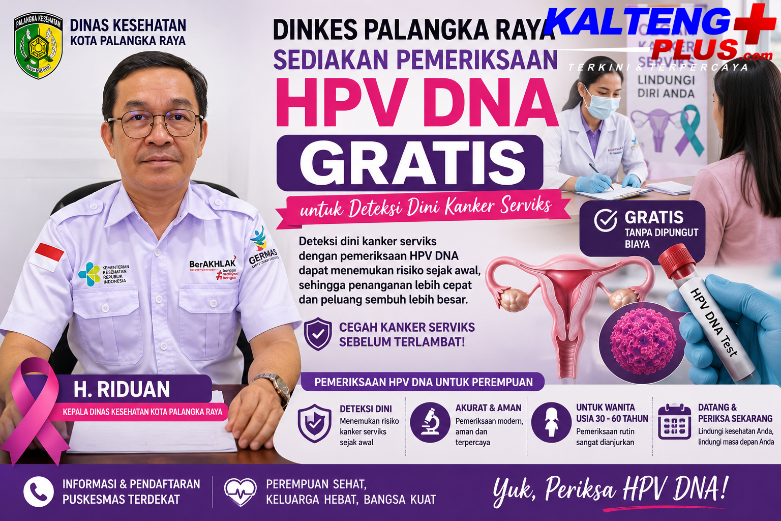 Dinkes Palangka Raya Sediakan Pemeriksaan HPV DNA Gratis untuk Deteksi Dini Kanker Serviks