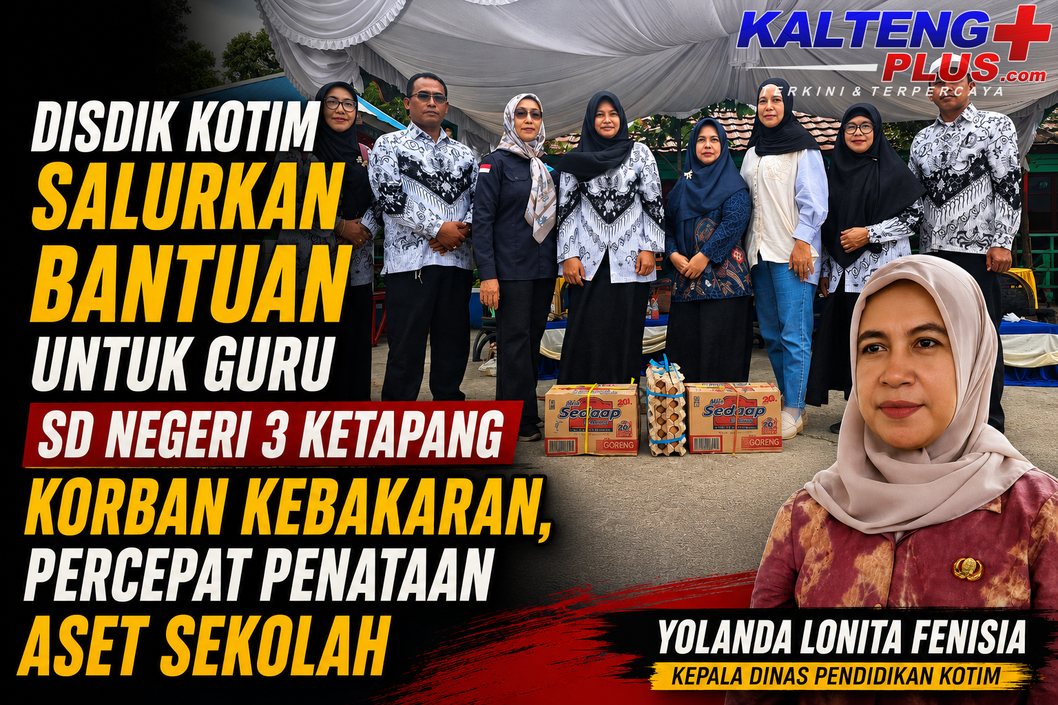 Disdik Kotim Salurkan Bantuan untuk Guru Korban Kebakaran Percepat Penataan Aset Sekolah