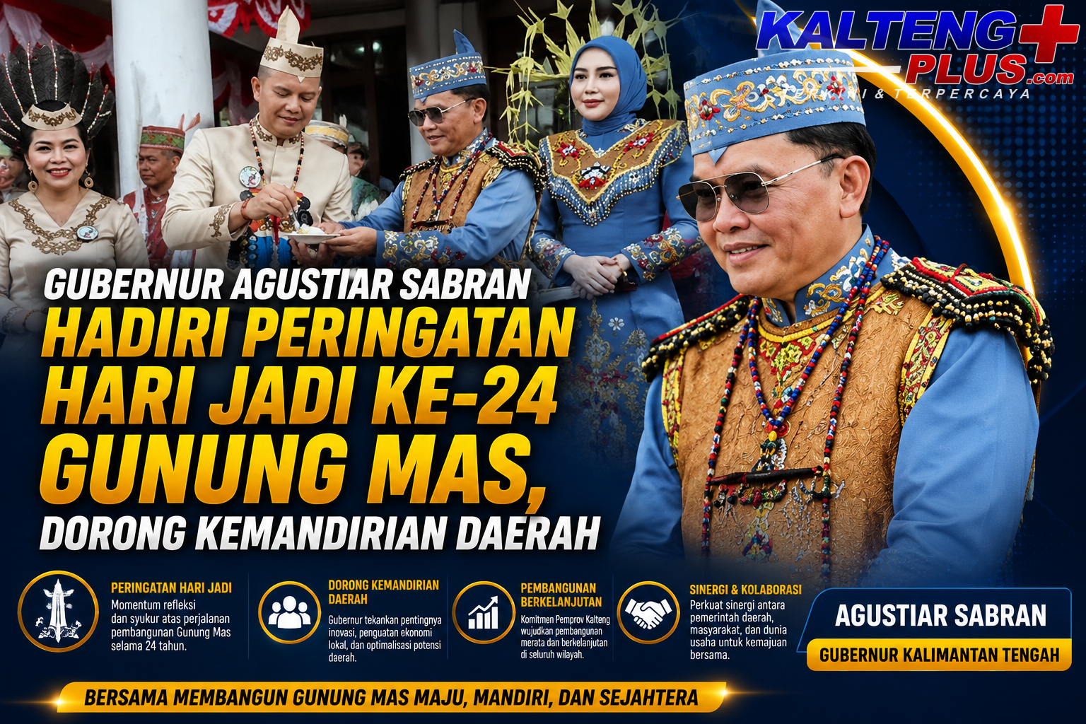 Gubernur Agustiar Sabran Hadiri Peringatan Hari Jadi ke 24 Gunung Mas Dorong Kemandirian Daerah