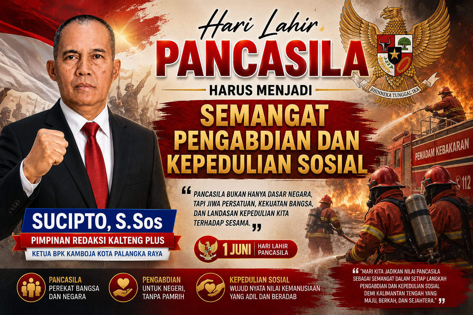 Hari Lahir Pancasila Harus Menjadi Semangat Pengabdian dan Kepedulian Sosial