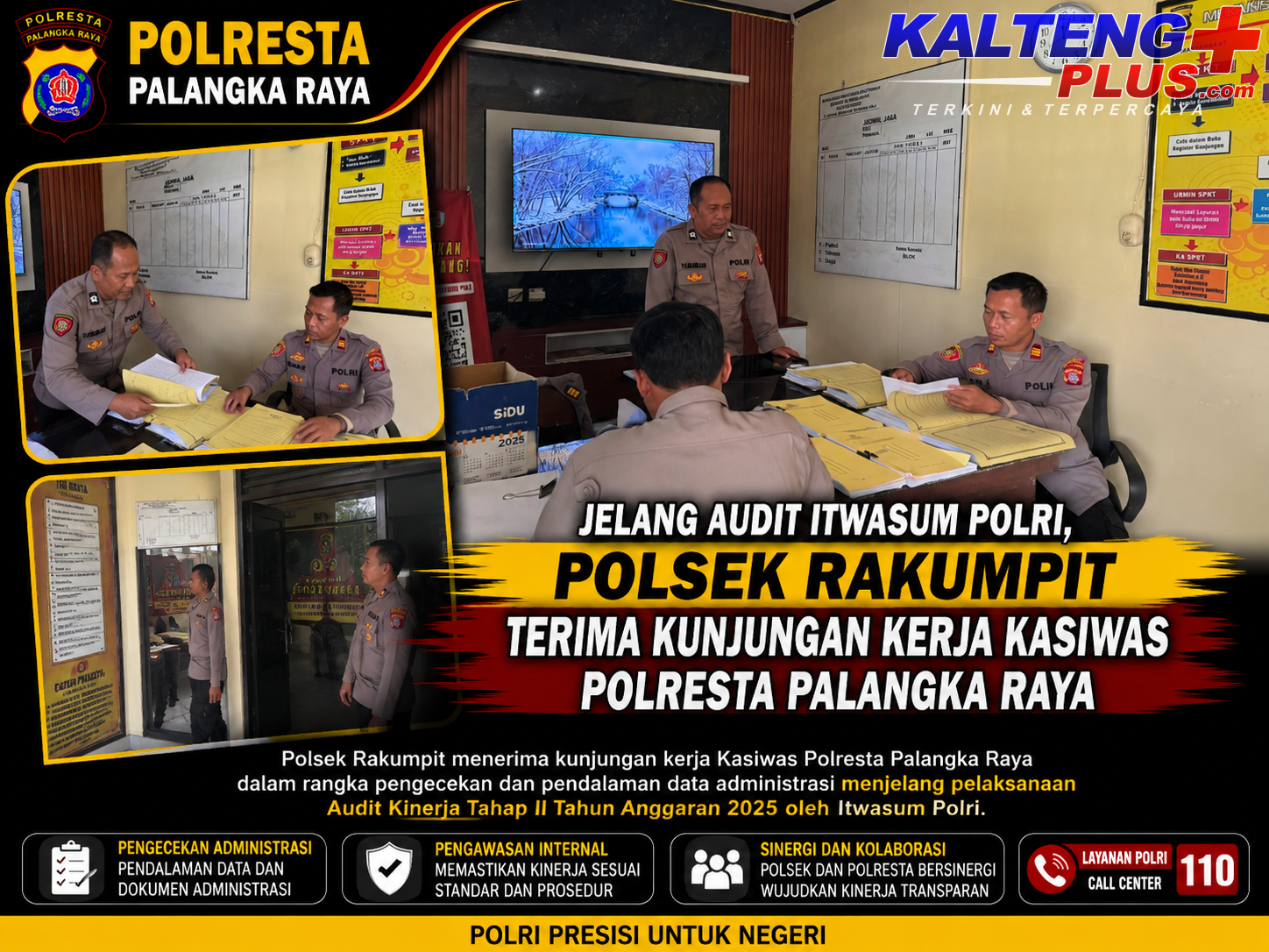 Jelang Audit Itwasum Polri Polsek Rakumpit Terima Kunjungan Kerja Kasiwas Polresta Palangka Raya