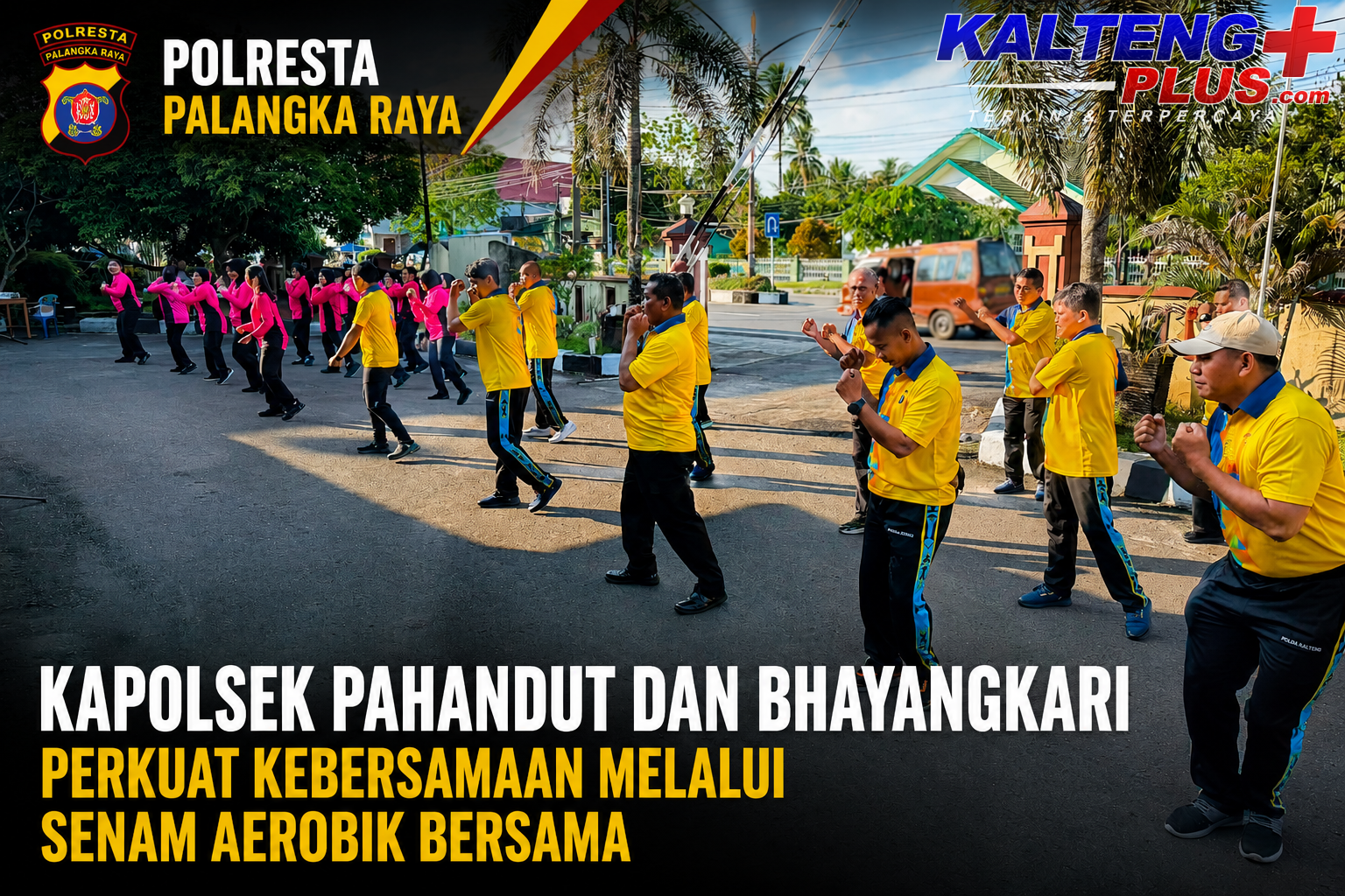 Kapolsek Pahandut dan Bhayangkari Perkuat Kebersamaan Melalui Senam Aerobik Bersama