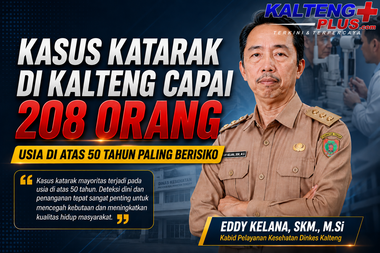 Kasus Katarak di Kalteng Capai 208 Orang Usia di Atas 50 Tahun Paling Berisiko