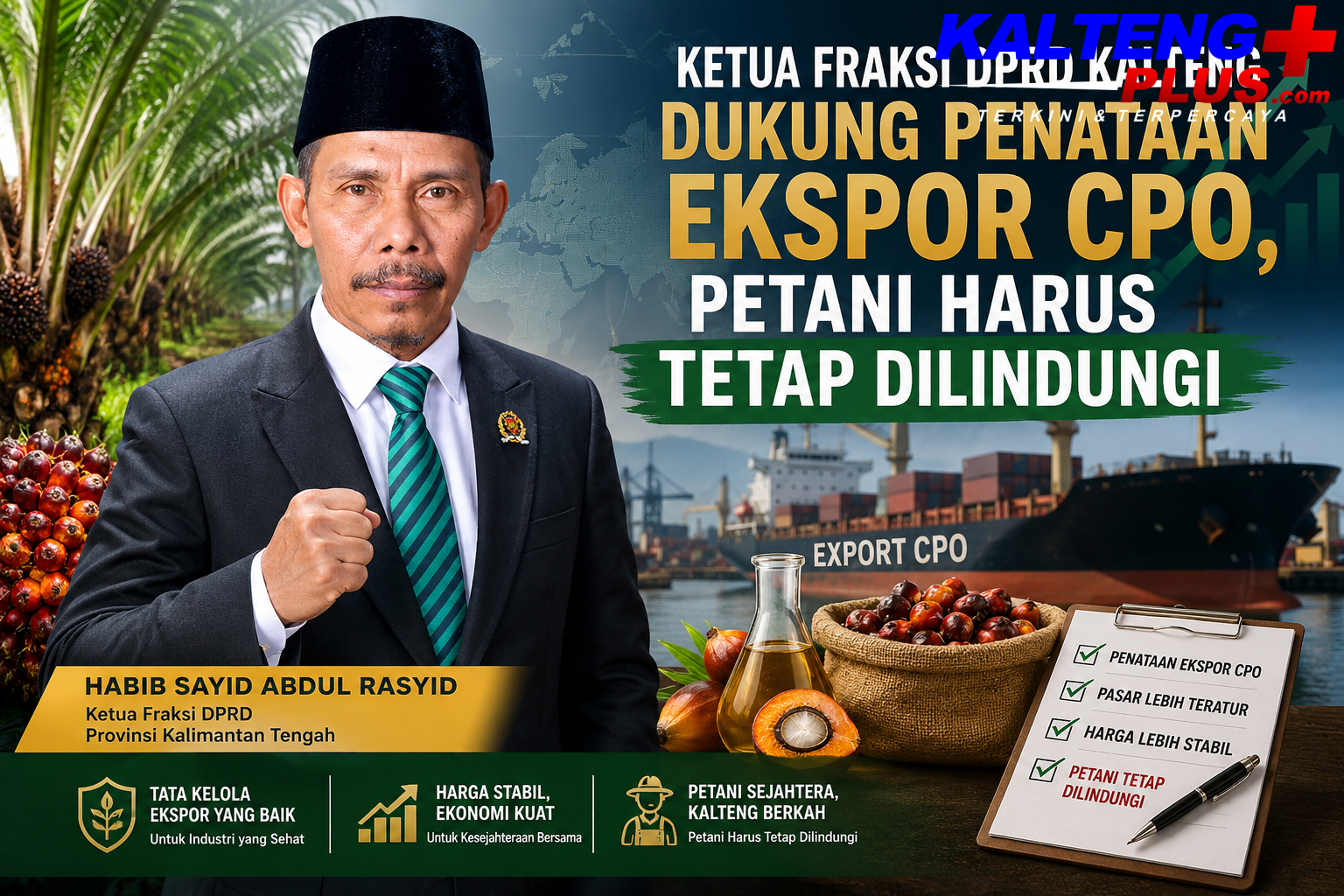 Ketua Fraksi DPRD Kalteng Dukung Penataan Ekspor CPO Petani Harus Tetap Dilindungi