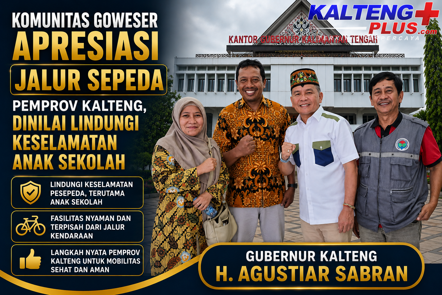 Komunitas Goweser Apresiasi Jalur Sepeda Pemprov Kalteng Dinilai Lindungi Keselamatan Anak Sekolah