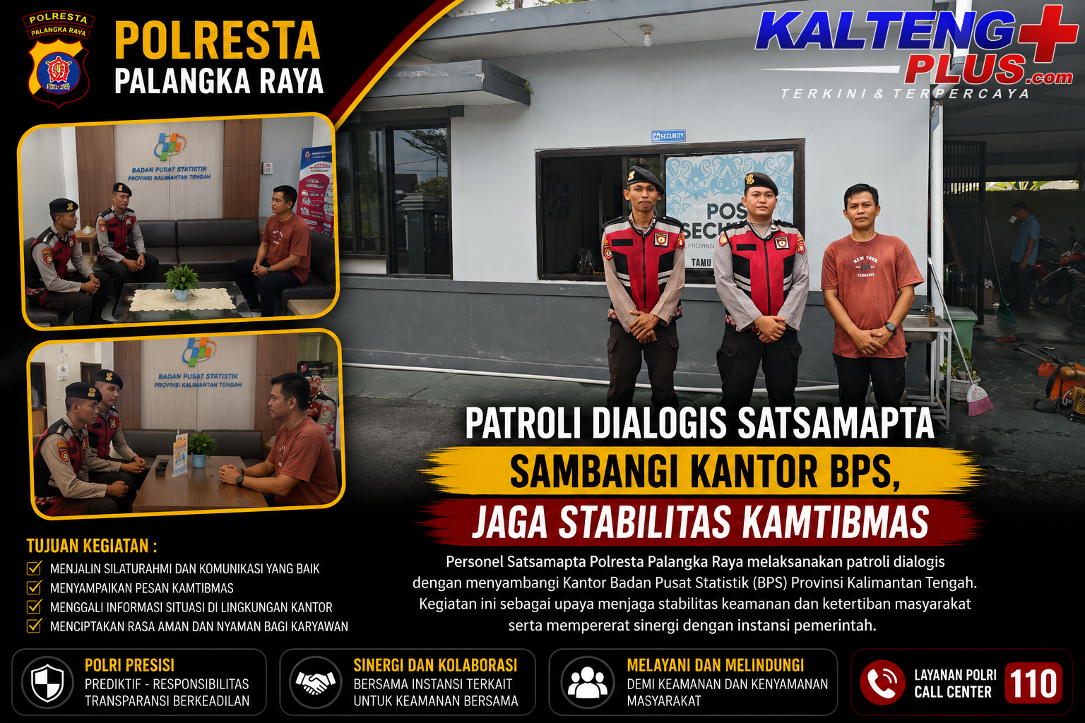 Patroli Dialogis Satsamapta Sambangi Kantor BPS Jaga Stabilitas Kamtibmas