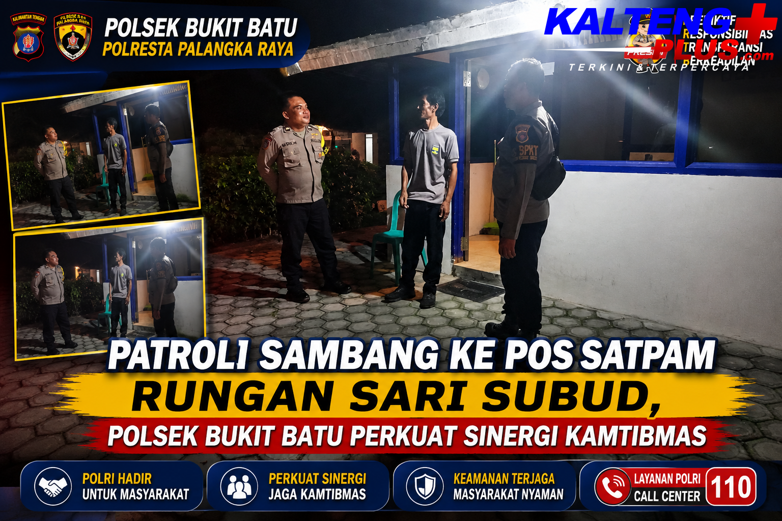 Patroli Sambang ke Pos Satpam Rungan Sari Subud Polsek Bukit Batu Perkuat Sinergi Kamtibmas