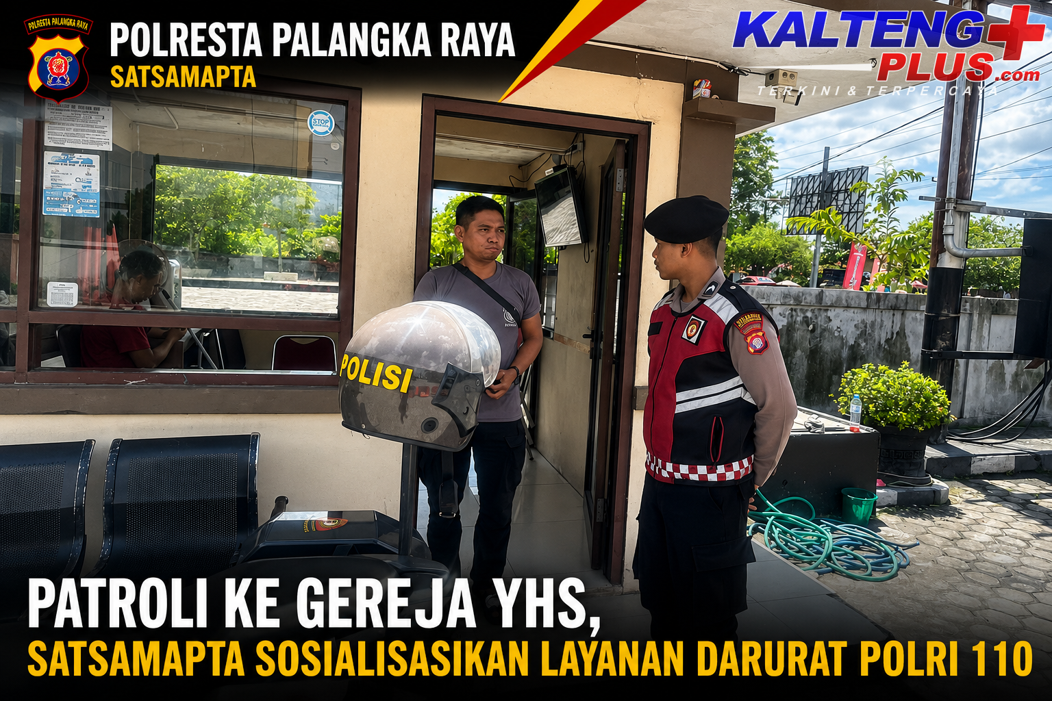 Patroli ke Gereja YHS Satsamapta Sosialisasikan Layanan Darurat Polri 110