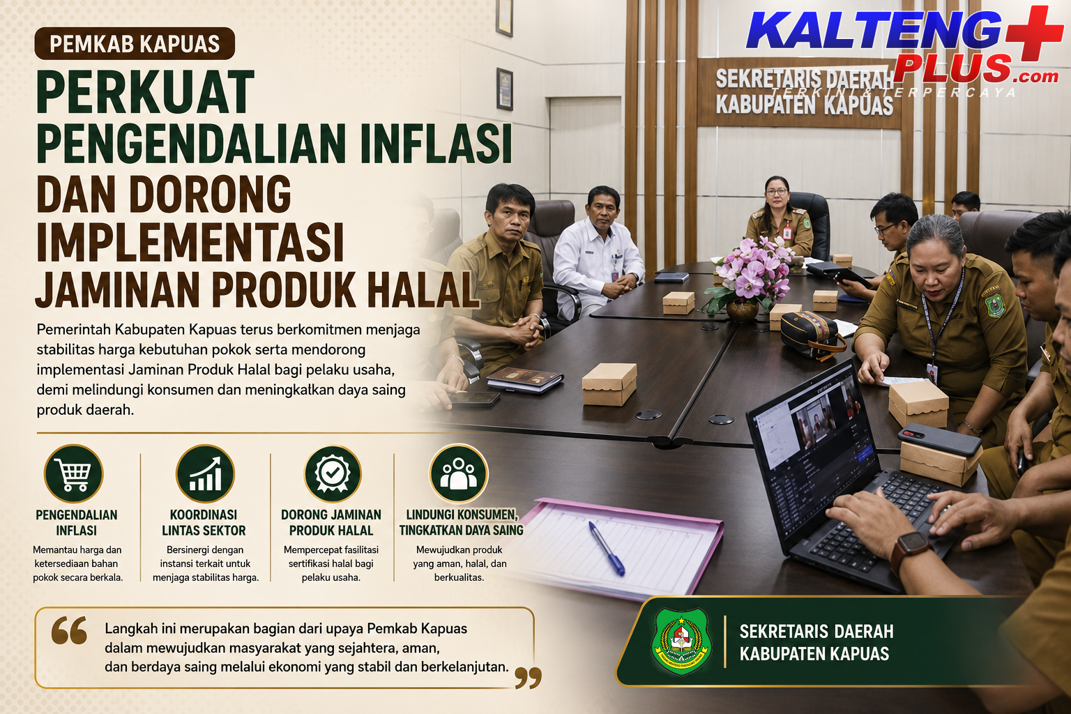 Pemkab Kapuas Perkuat Pengendalian Inflasi dan Dorong Implementasi Jaminan Produk Halal