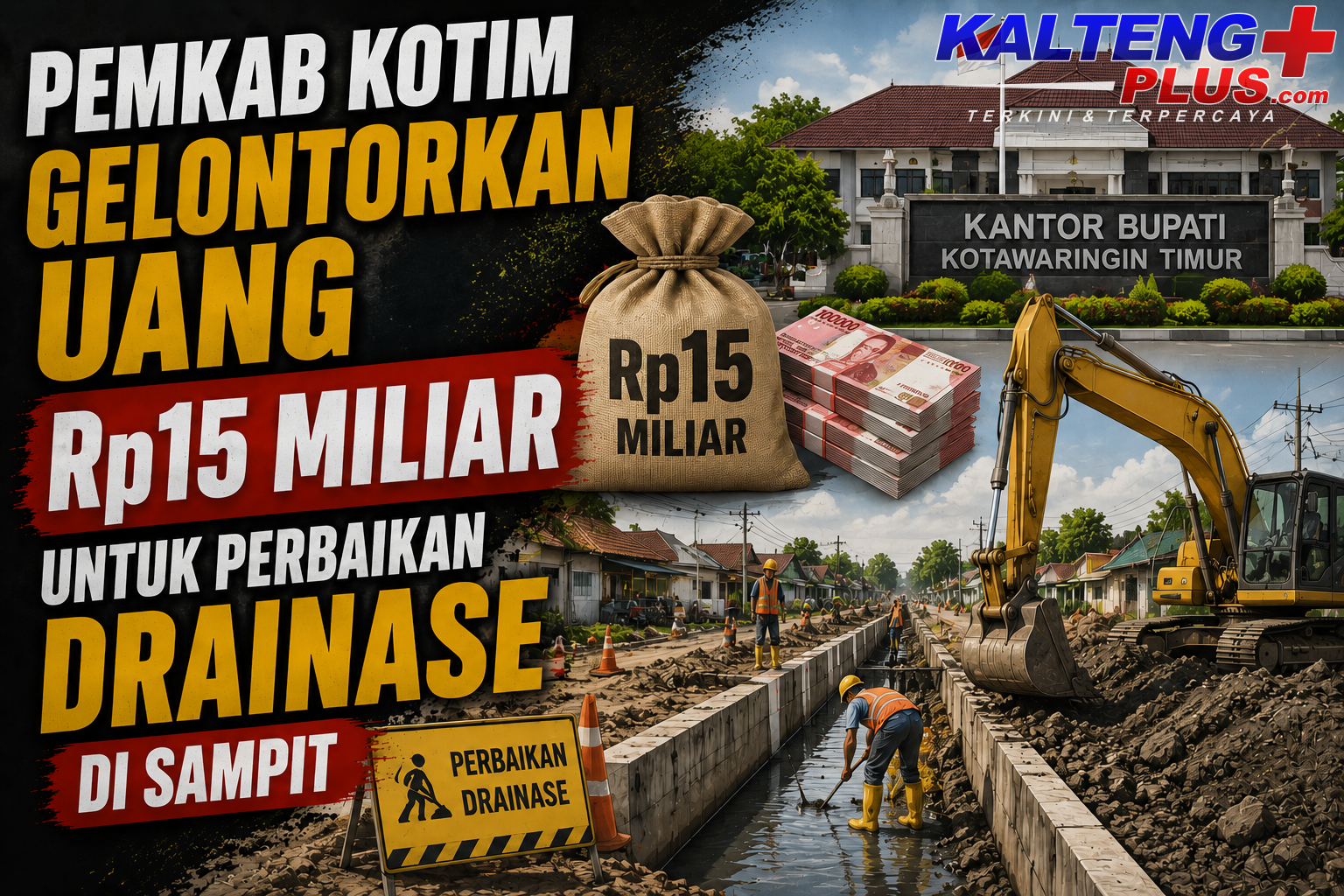 Pemkab Kotim Alokasikan Rp15 Miliar untuk Perbaikan Drainase di Sampit