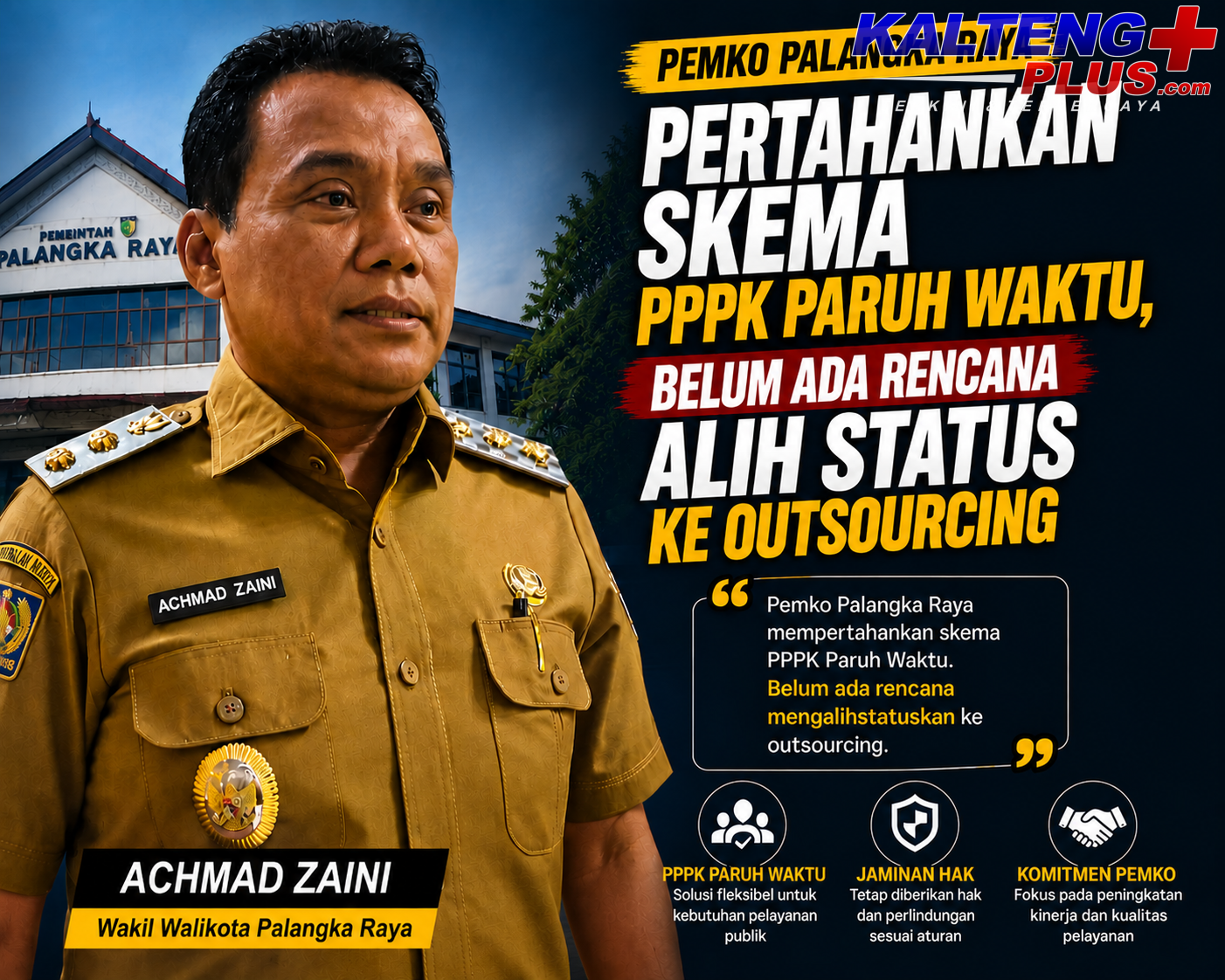 Pemko Palangka Raya Pertahankan Skema PPPK Paruh Waktu Belum Ada Rencana Alih Status ke Outsourcing