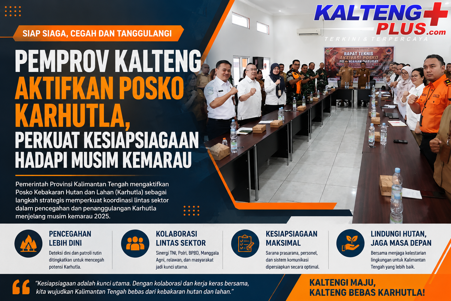 Pemprov Kalteng Aktifkan Posko Karhutla Perkuat Kesiapsiagaan Hadapi Musim Kemarau
