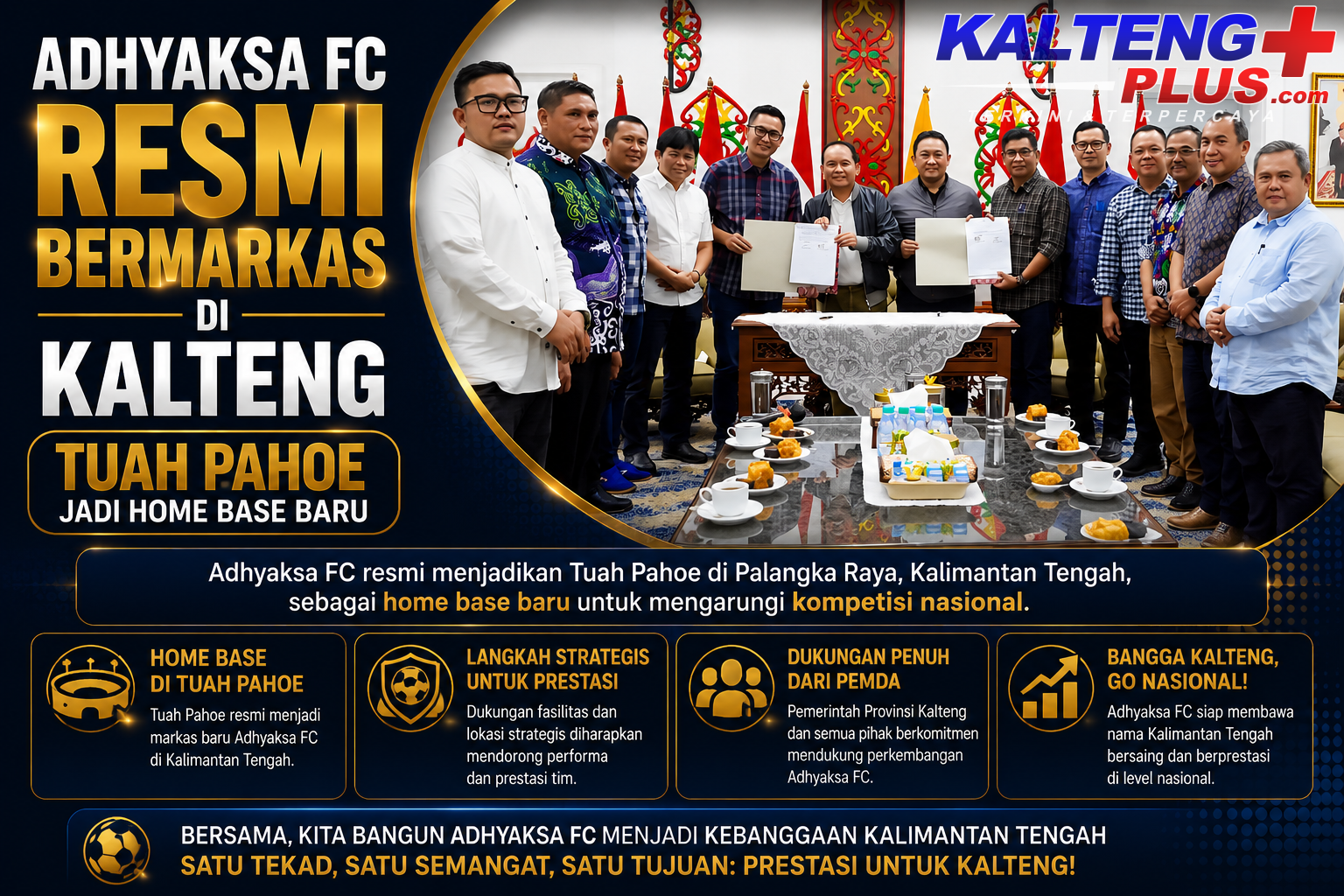 Pemprov Kalteng Gandeng Adhyaksa FC Stadion Tuah Pahoe Jadi Markas Klub Musim 20262027