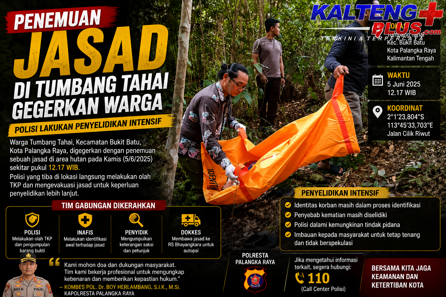 Penemuan Jasad di Tumbang Tahai Gegerkan Warga Polisi Lakukan Penyelidikan Intensif