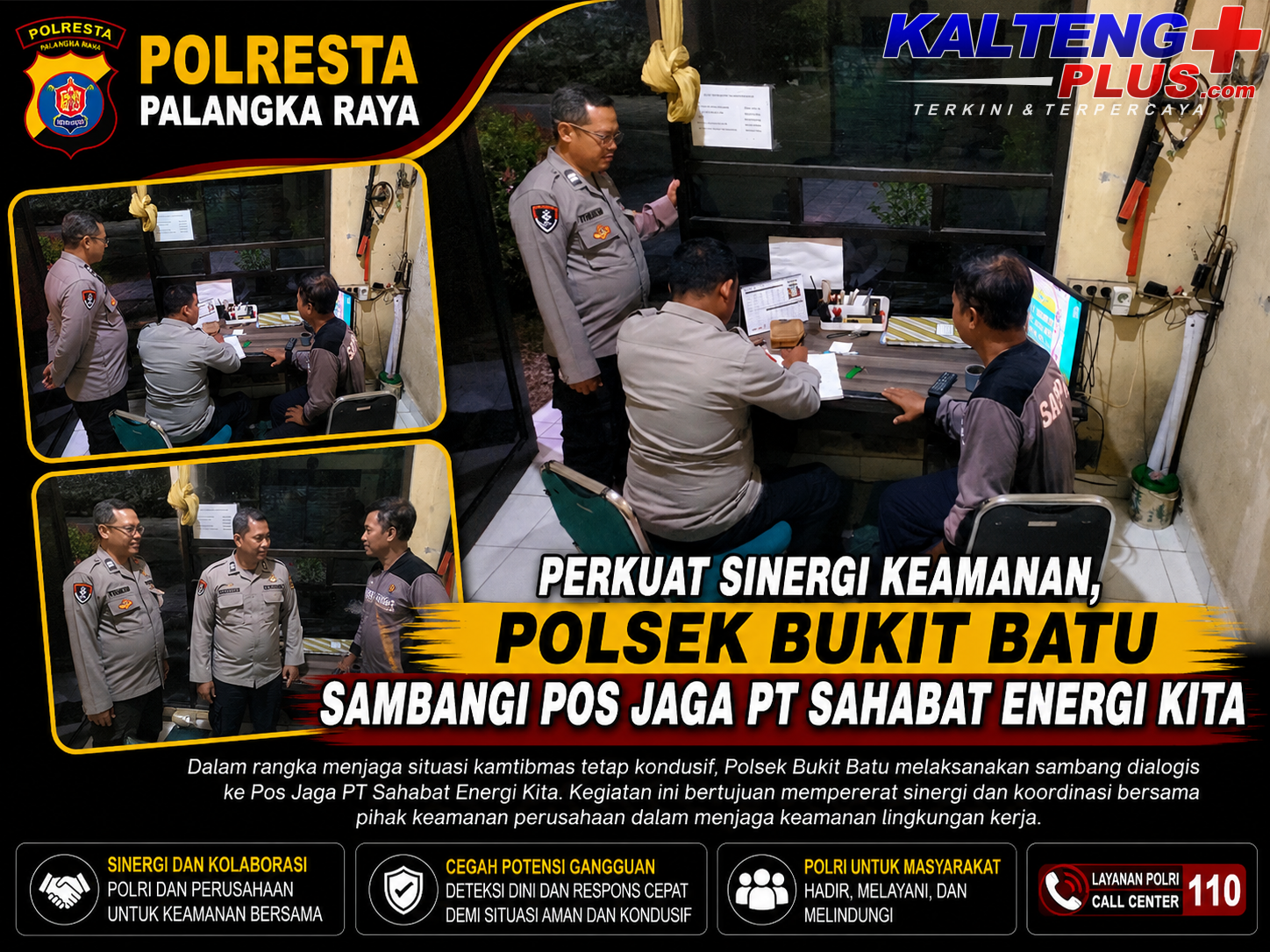 Perkuat Sinergi Keamanan Polsek Bukit Batu Sambangi Pos Jaga PT Sahabat Energi Kita