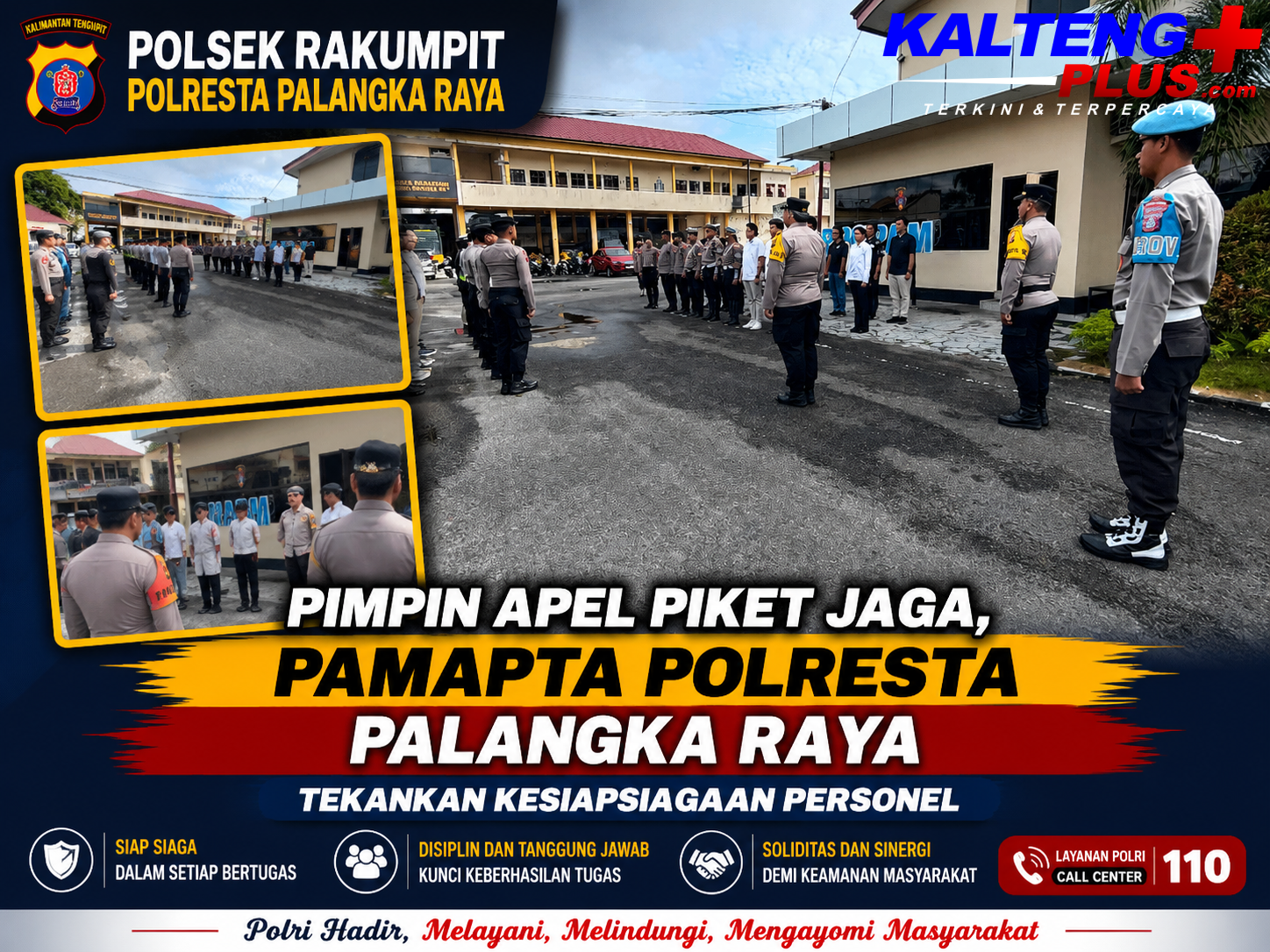 Pimpin Apel Piket Jaga Pamapta Polresta Palangka Raya Tekankan Kesiapsiagaan Personel
