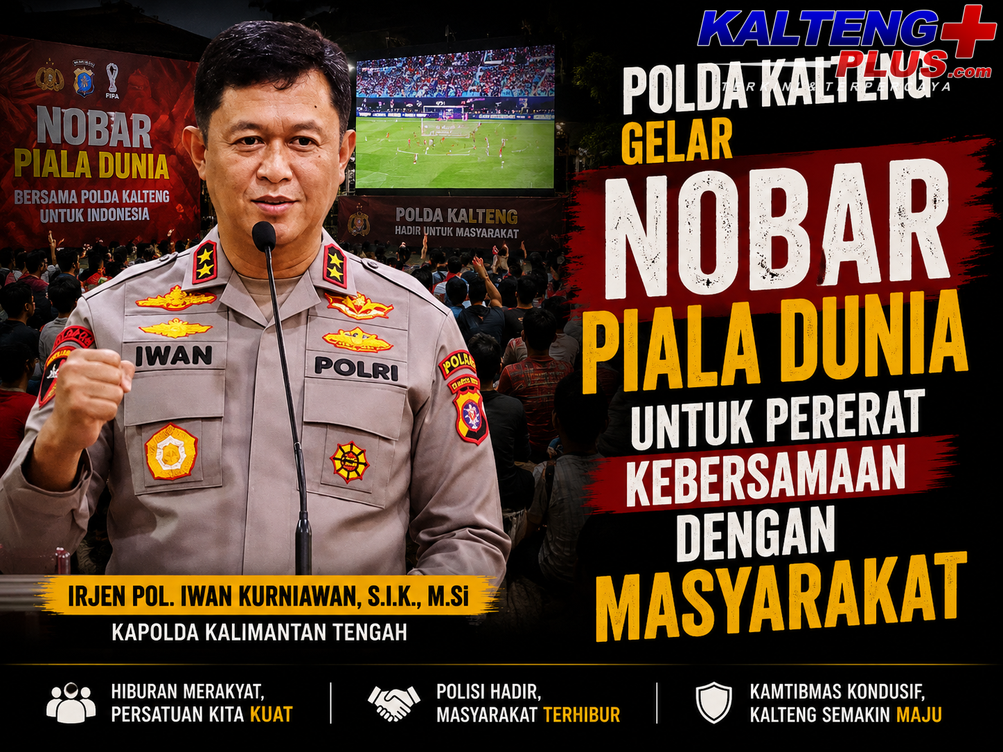 Polda Kalteng Gelar Nobar Piala Dunia untuk Pererat Kebersamaan dengan Masyarakat