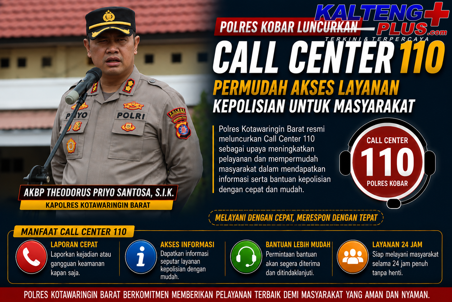 Polres Kobar Luncurkan Call Center 110 Permudah Akses Layanan Kepolisian untuk Masyarakat 1