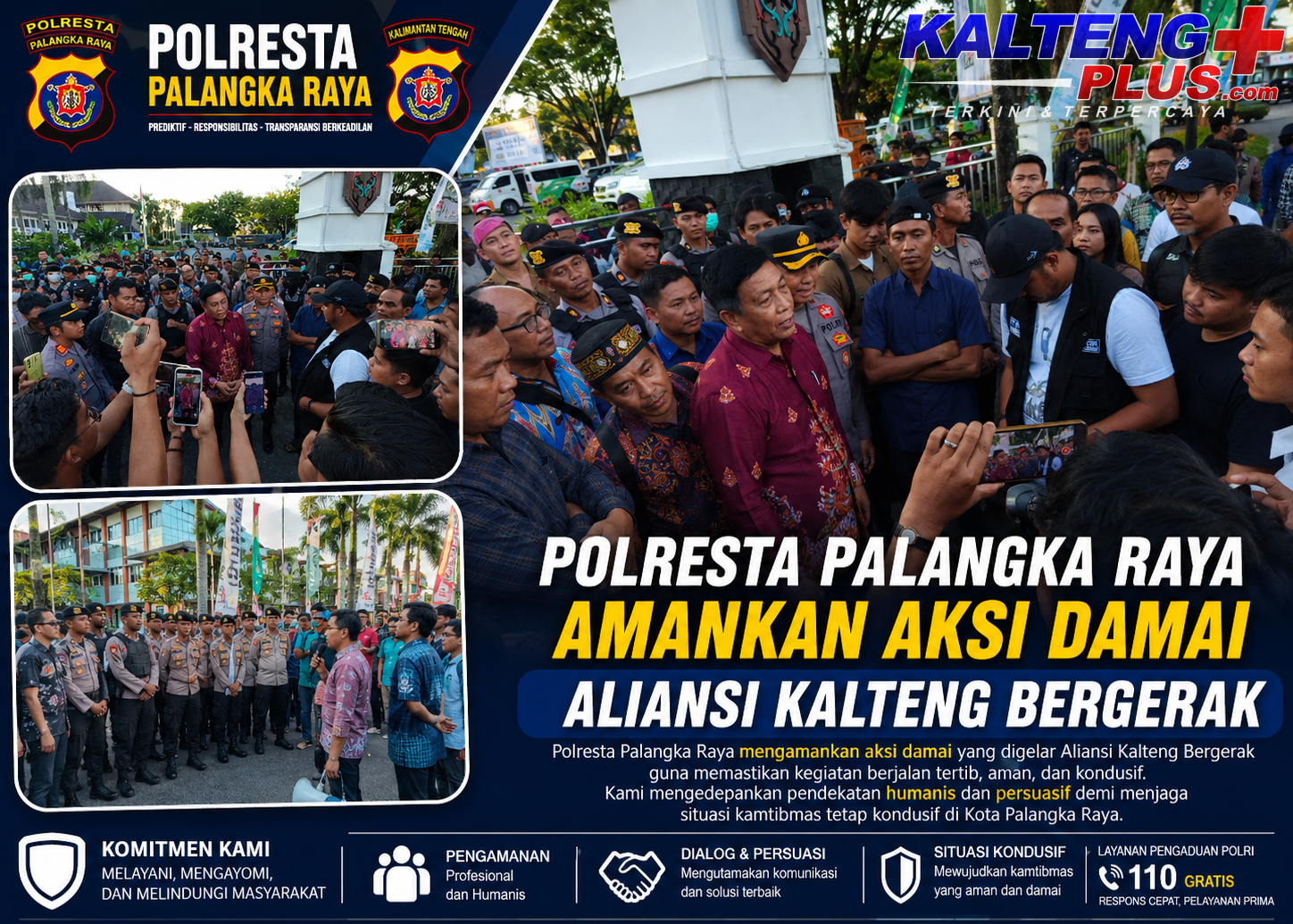 Polresta Palangka Raya Amankan Aksi Damai Aliansi Kalteng Bergerak