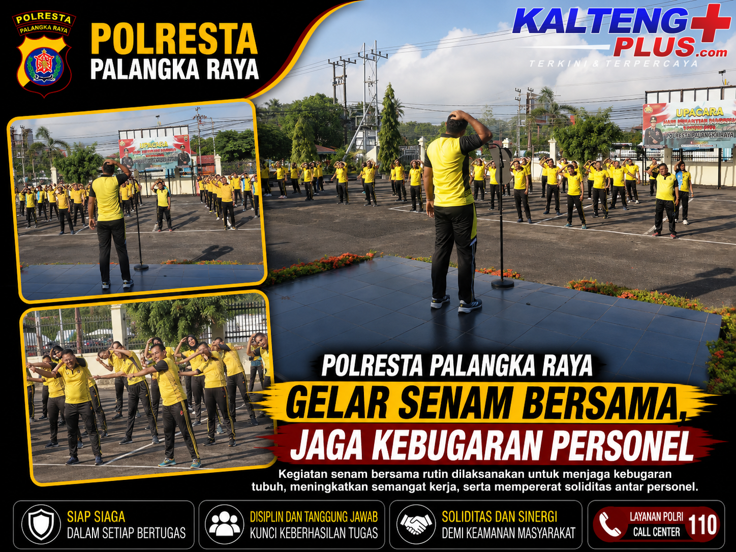 Polresta Palangka Raya Gelar Senam Bersama Jaga Kebugaran Personel