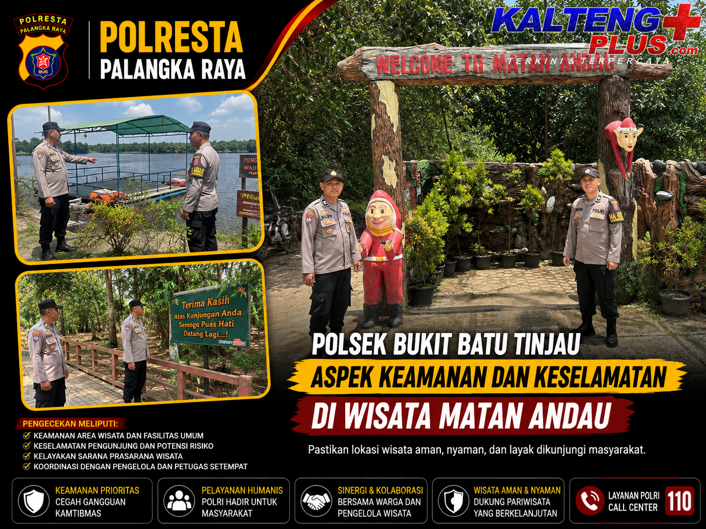 Polsek Bukit Batu Tinjau Aspek Keamanan dan Keselamatan di Wisata Matan Andau