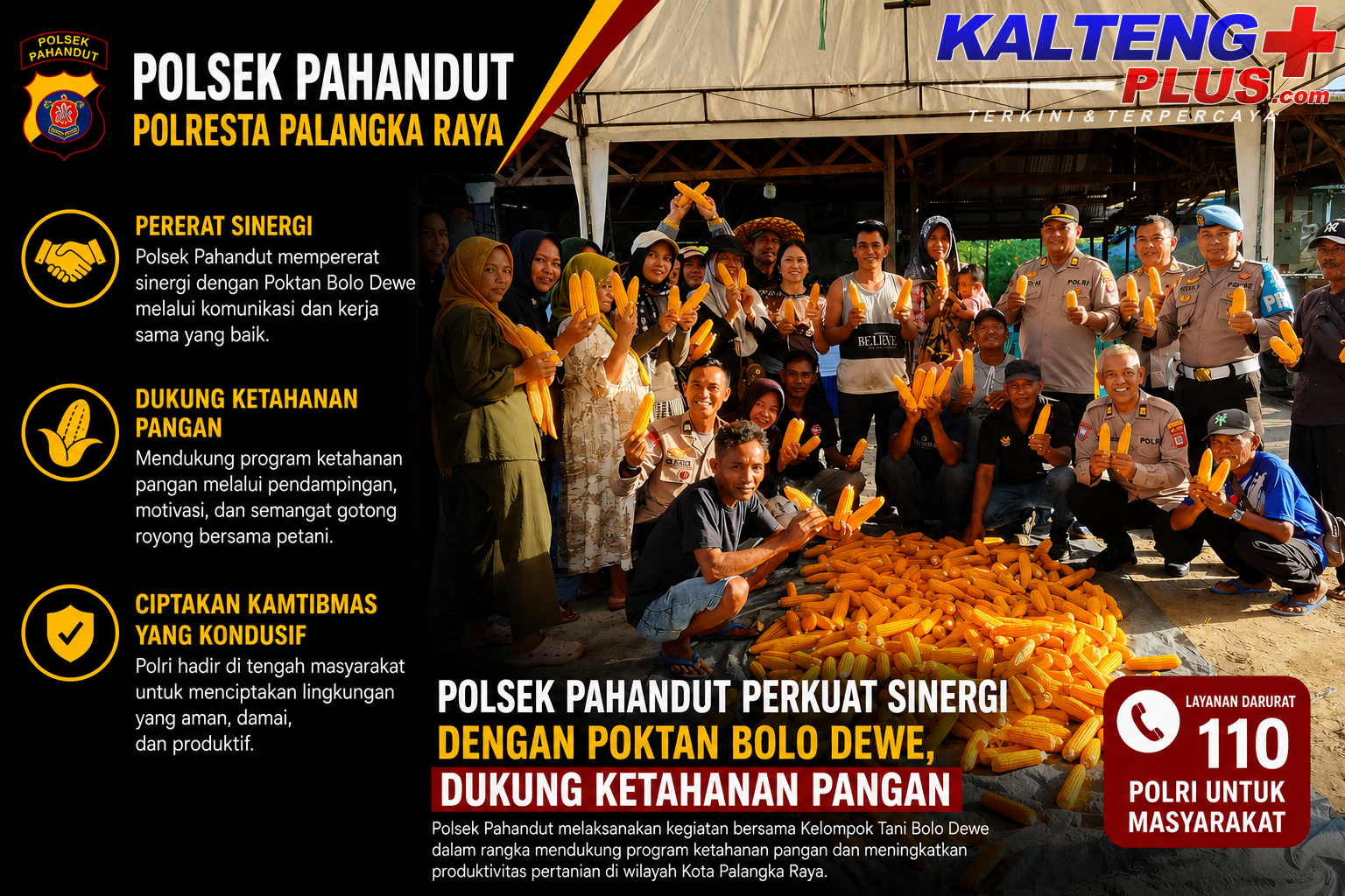 Polsek Pahandut Perkuat Sinergi dengan Poktan Bolo Dewe Dukung Ketahanan Pangan
