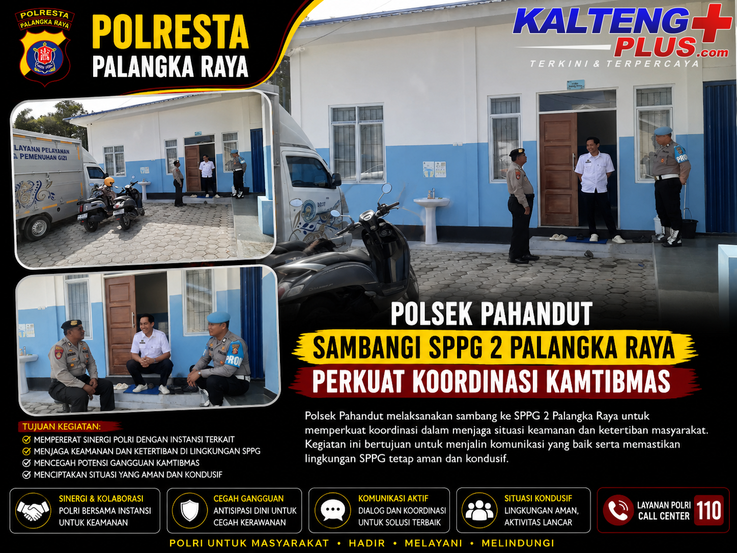 Polsek Pahandut Sambangi SPPG 2 Palangka Raya Perkuat Koordinasi Kamtibmas