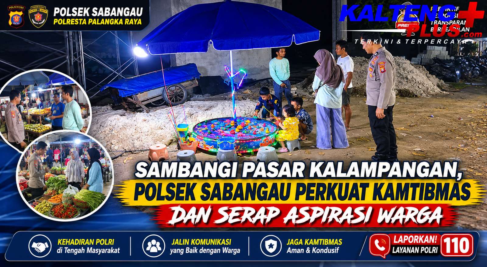 Sambangi Pasar Kalampangan Polsek Sabangau Perkuat Kamtibmas dan Serap Aspirasi Warga