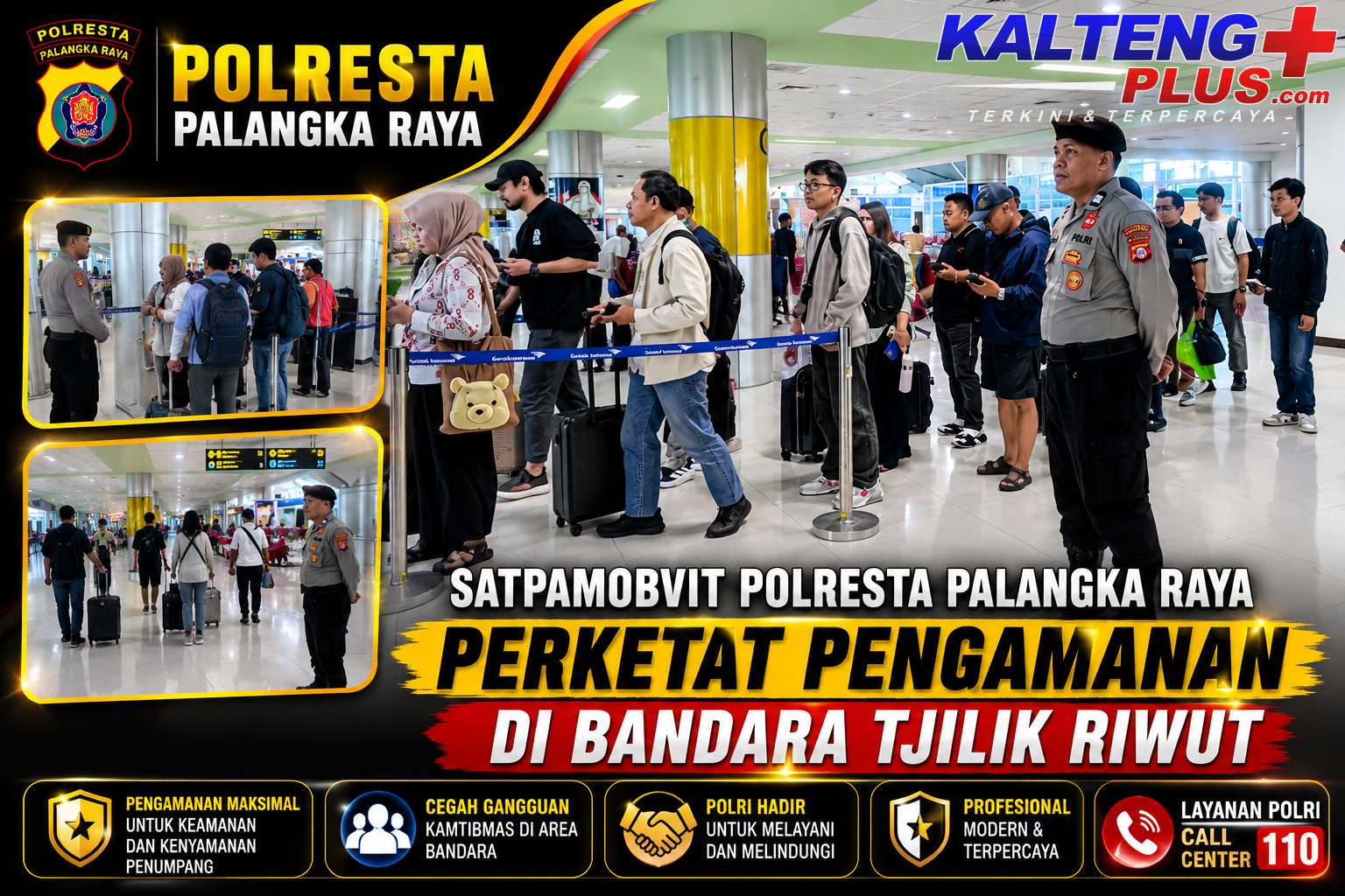 Satpamobvit Polresta Palangka Raya Perketat Pengamanan di Bandara Tjilik Riwut 2