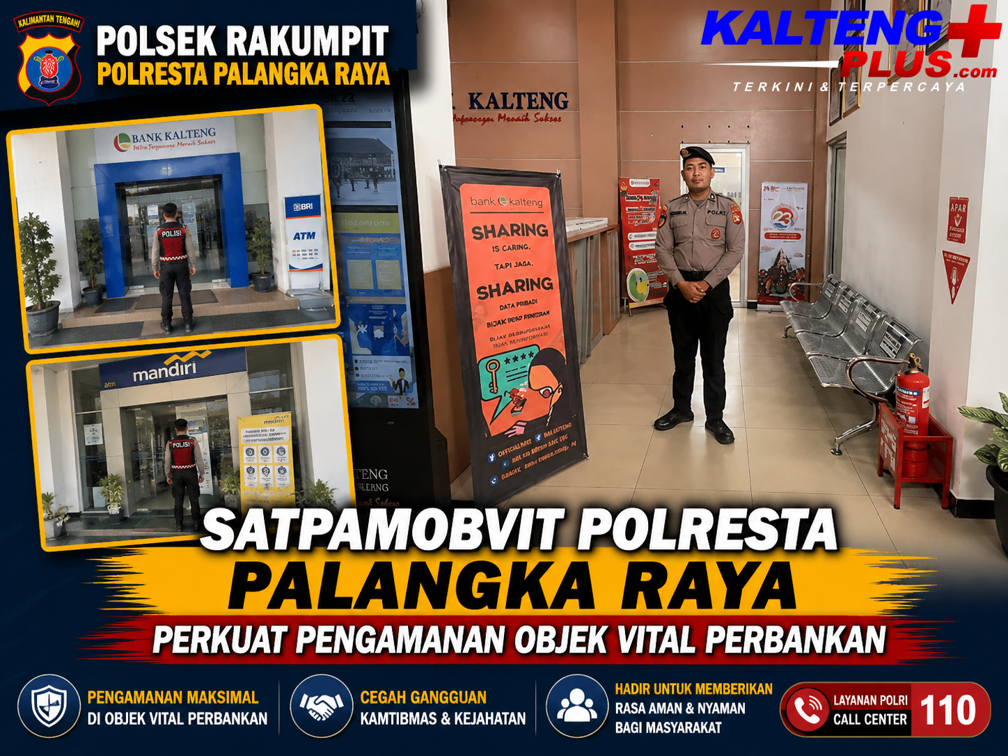 Satpamobvit Polresta Palangka Raya Perkuat Pengamanan Objek Vital Perbankan