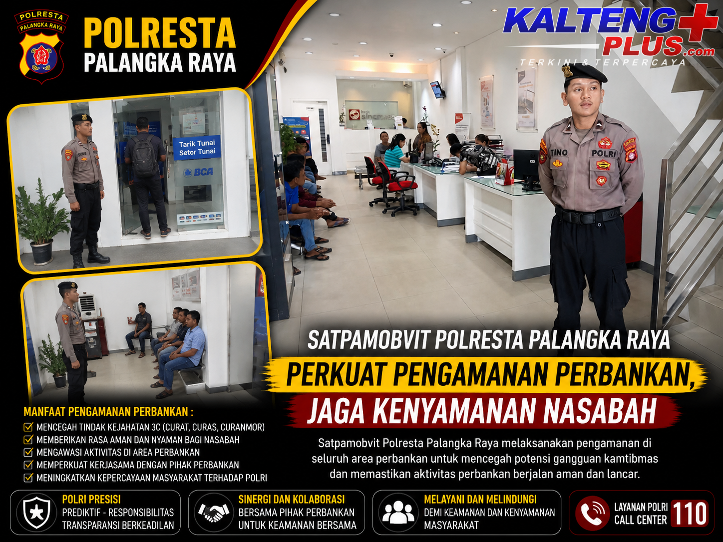 Satpamobvit Polresta Palangka Raya Perkuat Pengamanan Perbankan Jaga Kenyamanan Nasabah