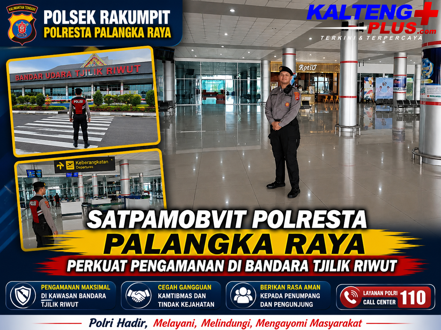 Satpamobvit Polresta Palangka Raya Perkuat Pengamanan di Bandara Tjilik Riwut2