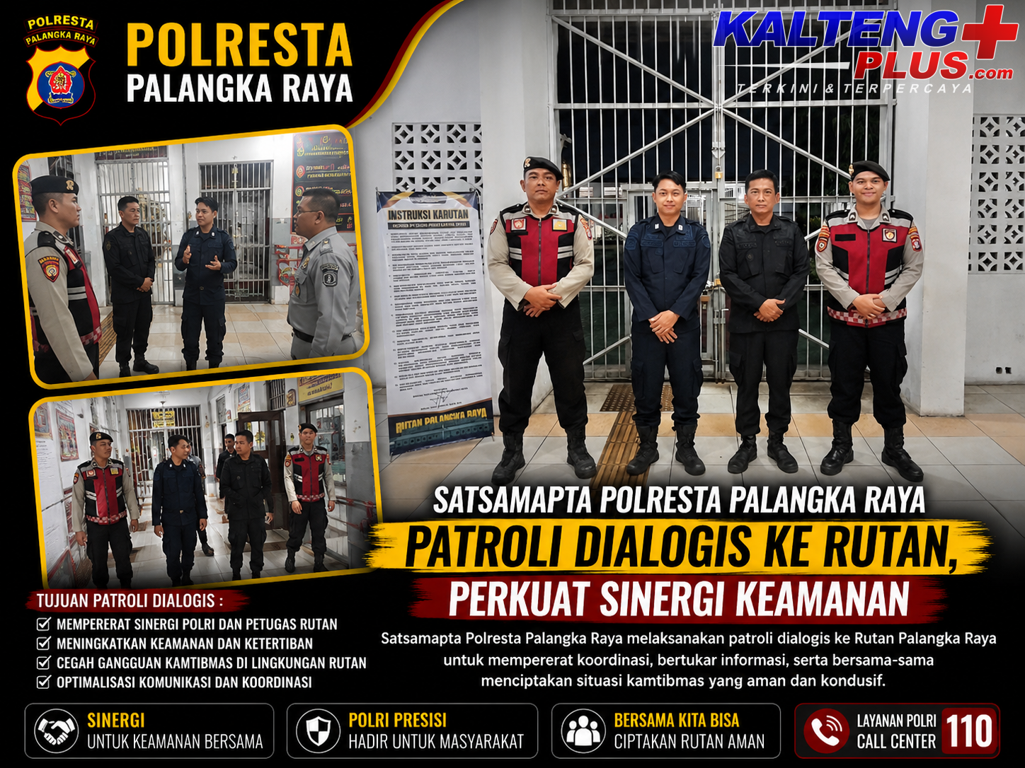 Satsamapta Polresta Palangka Raya Patroli Dialogis ke Rutan Perkuat Sinergi Keamanan