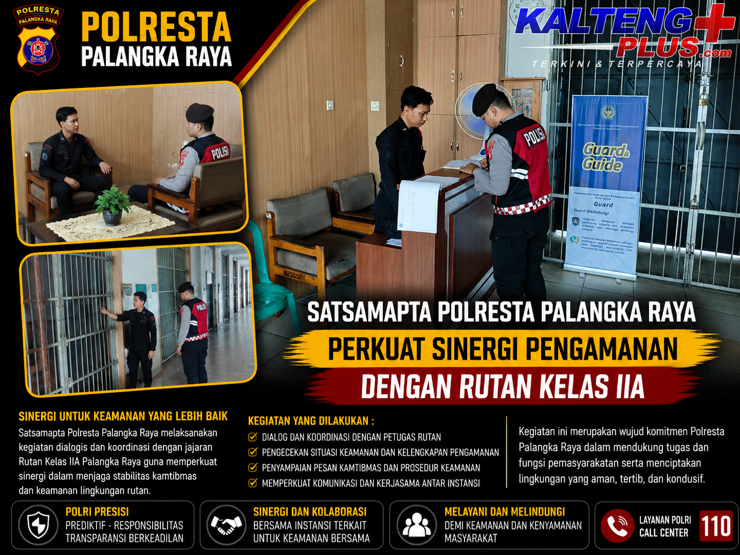 Satsamapta Polresta Palangka Raya Perkuat Sinergi Pengamanan dengan Rutan Kelas IIA